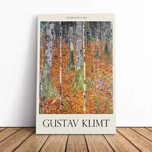 Birch Forest By Gustav Klimt Canvas Wall Art Print Framed Picture Home Decor - Picture 1 of 6