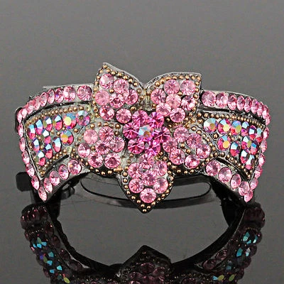 Flor Rosa Austriaco Estrás Clip Cola de Caballo Puño Soporte B100p Foto 1 de 4