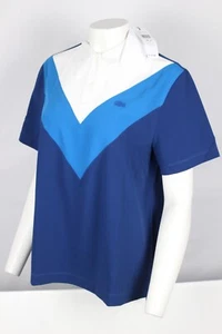 Lacoste Women's Polo Straight fit Color Block Flowy Lightweight 38 6 Blue CF2469 - Picture 1 of 5