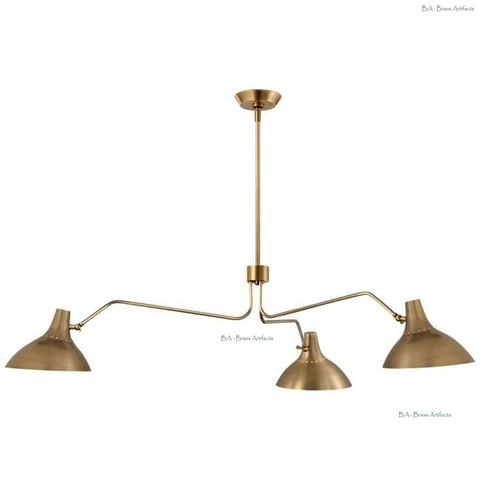 MID CENTURY BRASS BLACK SPUTNIK CHANDELIER VINTAGE STILNOVO ITALIAN SWING 3 ARMS Cover