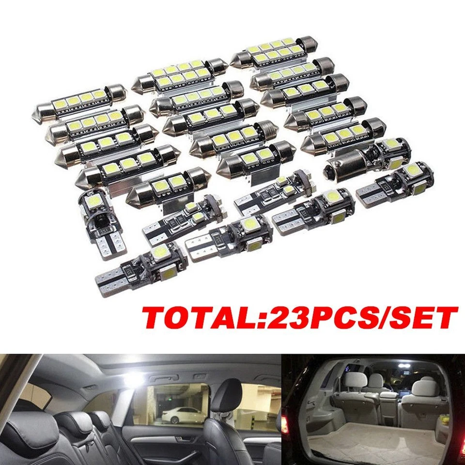 23x Canbus LED Car Interior Inside Light Dome Trunk Map License Plate Lamp Bulb - Image 1 of 4