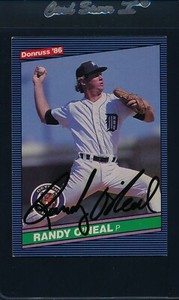 1986 Donruss #394 Randy O'Neal Tigers Signed Auto *38259
