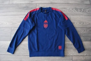 ARSENAL LONDON 2019 2020 ADIDAS BLUE CREWNECK SWEATER MEN MEDIUM GUNNERS EH5615 - Picture 1 of 10