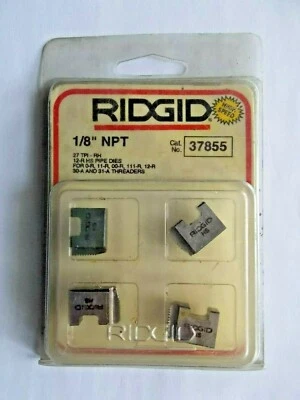 RIDGID 37855 1/8" NPT 12-R HS PIPE THREADING DIES O-R 111-R 11-R 00-R  - Image 1 of 4