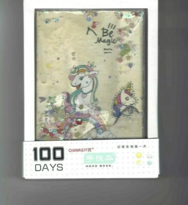 Girls Unicorn Diary Notebook w/ Liquid Filled Stars Girls New Free Ship Cute  - Image 1 of 4