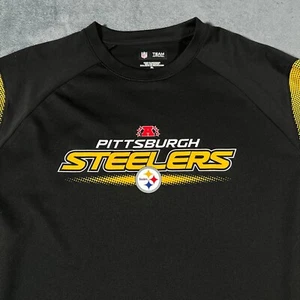 Pittsburgh Steelers Shirt Mens XL Black Raglan Long Sleeve Performance Stretch - Picture 1 of 9