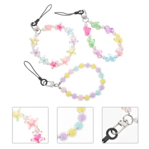 3 Pcs Handy Anti-Rutsch-Handgelenks Eil Damen Perlen Telefongurt Handykette - Zdjęcie 1 z 12