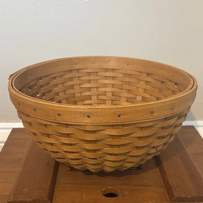 Cesta tejida Longaberger marrón miel 9 pulgadas diámetro 2002 Foto 1 de 4