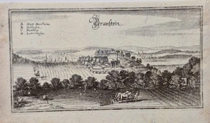 Burg Brunstein Langenholtensen Northeim Merian  Kupferstich der Erstausgabe 1654 - Picture 1 of 1