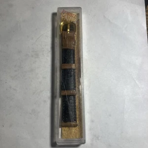 Vtg. Fossil (Brown) & Black Textured Leather Watch Band Strap 14mm Hong Kong - Picture 1 of 6