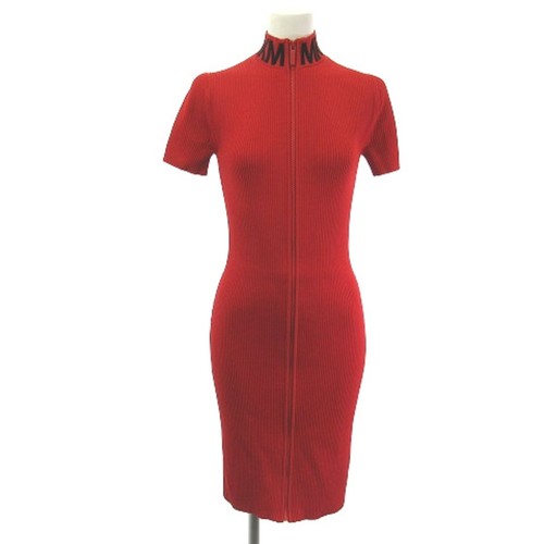 Michael Kors pezzo unico maglia a costine zip rosso XS larghezza spalle: 35 cm 36 cm