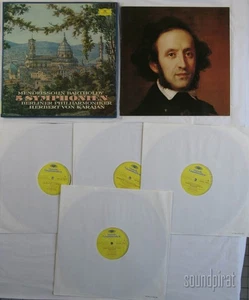 KARAJAN MENDELSSOHN FIVE SYMPHONIES DGG ED.1 STEREO 4 LP BOX 2740128 AS NEW - Picture 1 of 7