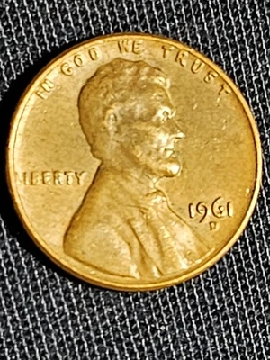 1961 D Lincoln Memorial Penny Errors Letters On Rim, 95 % Copper, Nice Coin (VF) - Image 1 of 4