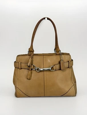 Bolso de Mano COACH Hamptons Mediano Cuero Tostado No. Sillín elegante Town Country F08A70 Foto 1 de 4