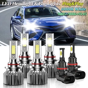 For Toyota Camry 2002-2006 White LED Headlight + Fog Light Bulbs High Low Beam - Picture 1 of 11