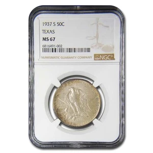 1937-S Texas Centennial Half Dollar Commem MS-67 NGC - Picture 1 of 3