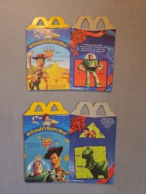 1999 McDonalds TOY STORY 2  Happy Meal Boxes Complete Set Of 2 Disney Pixar NOS - Image 1 of 4