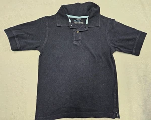Place Dark Blue Waffle Collared Short Sleeve Polo Tee S 5-6 - Picture 1 of 3