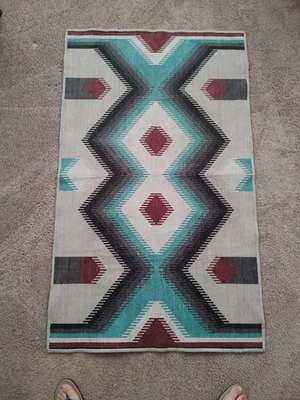 Cubierta de alfombra resistente de nativos americanos del suroeste 3 x 5 cubierta de alfombra tribal resistente Foto 1 de 4