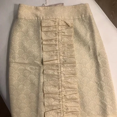 Leifsdottir Skirt Women's Size 0 Yellow Ruffle Front Wool Blend Boho Chic - Image 1 of 4