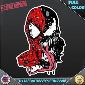 Spiderman VS Venom Webslinger vollfarbig Auto Laptop VINYL ABZIEHBILD AUFKLEBER 163 - Bild 1 von 2
