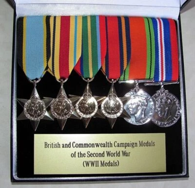  British & Commonwealth Campaign Medals Full Size Lot Cased WWII WW2 ✔️ - Image 1 of 4