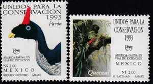 Upaep México 1496/97 1993 Pharomachrus Oreophasis pájaros bird fauna MNH - Imagen 1 de 1