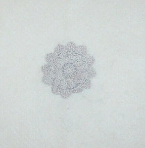 Crocheted Gray 3-Layer Mum Flower Applique Small Sewing - Picture 1 of 1