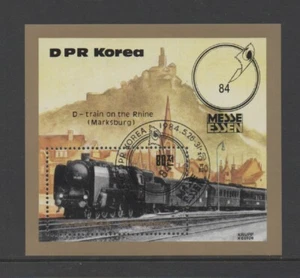 KOREA 1984 ESSEN INT STAMP FAIR - RAILWAY LOCOMOTIVES M/SHEET *VFU/CTO* - Picture 1 of 2