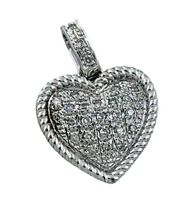 Olivia Dainty Small Diamond Heart Pendant in Sterling Silver - Picture 1 of 5
