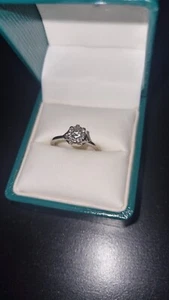 18CT White Gold Illusion Set 0.50ct Diamond Solitaire Ring TAD Sheffield UK M - Picture 1 of 24