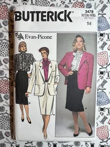 Butterick Pattern 3479 Evan Picone Misses Jacket Skirt & Blouse Size 14 FF UNCUT - Picture 1 of 2