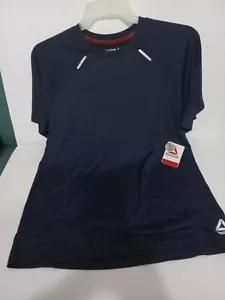 Reebok Herren Med Pullover Shirt mit kurzen Ärmeln Dunkelblau Neu Classic Fit - Bild 1 von 7
