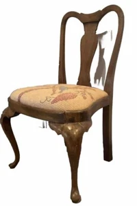 Antique Pair Of Walnut George V Children’s Chair OOAK Needlepoint - Picture 1 of 11