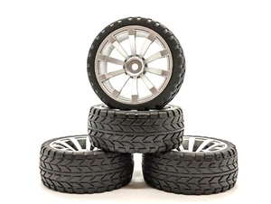 1/10 RC Wheels and Tyres Tires 26mm Silver Metallic Racing 10 Spoke  - UK Seller - Picture 1 of 4