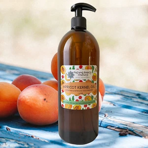 Apricot Kernel Oil Cold Pressed Organic Oil DIY Skincare 1L Pump Bottle - Picture 1 of 2