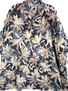 HWY 1-Mens Hawaiian Shirt-5XL Big Tall-Brown Floral-Button Down-Short Sleeve - Picture 1 of 6