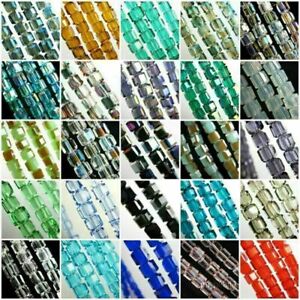 Wholesale Charms Glass Crystal Faceted Cube Square Loose Spacer Bead 6/8/10mm#