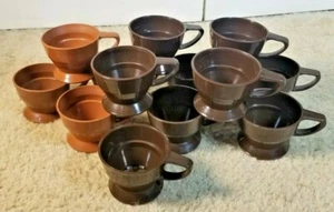 Set of 13 Vintage Plastic Solo Cozy Cup Holders #68A Brown & About 180 Refills - Picture 1 of 7