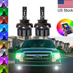 2x H13 9008 Phone APP Control LED High Low Beam Bulbs For Ford F-150 2004-2014 - Picture 1 of 11