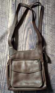 Sonoma Brown Double Crossbody Handle Saddle Bag Shoulder Purse - Picture 1 of 7