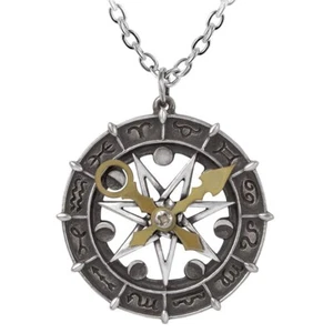 Alchemy Gothic Astro-lunial Compass Pendant Astrology Symbols Moon Phases P935 - Picture 1 of 2