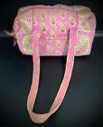 Vera Bradley Pink Paisley small zippered roll duffle cosmetic bag makeup tote