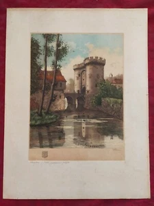 Gravure eau-forte en couleurs - Chartres: Porte Guillaume - Imagen 1 de 7