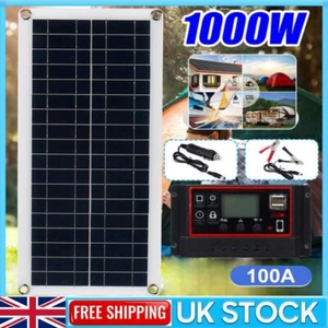 Kit de panel solar mono 1000 W vatios 100 A 12 V voltios cargador de batería caravana cobertizo RV Reino Unido - Imagen 1 de 14