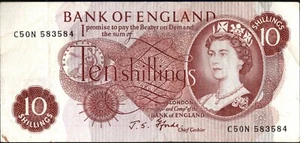 FORDE BANK OF ENGLAND BANKNOTE 10 SHILLINGS 1967 P310 SS C50N 583584 - Bild 1 von 2