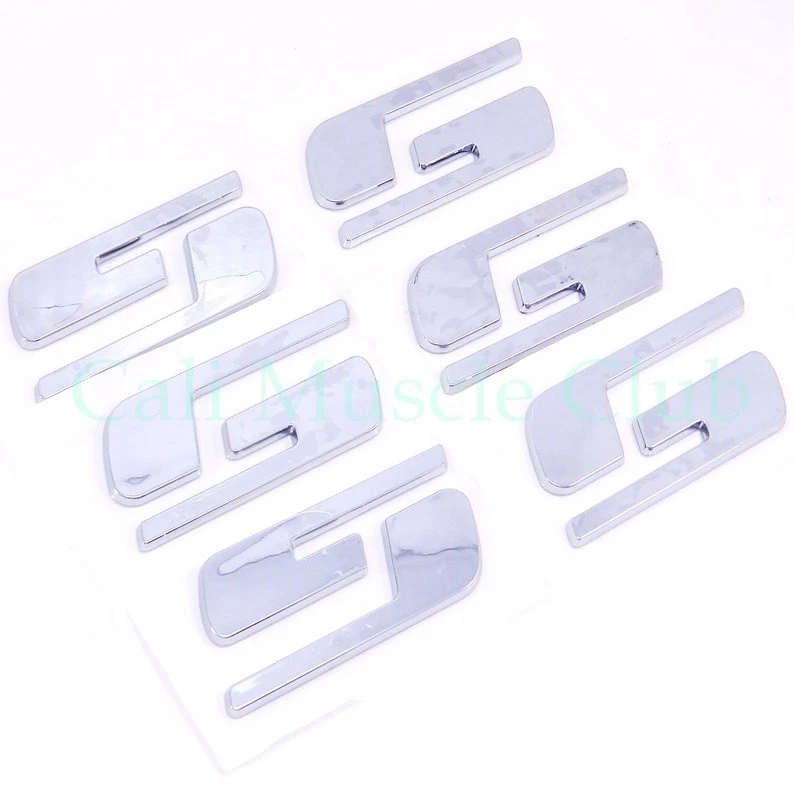 Juego de 3 puertas traseras Chevrolet Silverado SS emblema "SS" 2003-2006 plateado personalizado Foto 1 de 1