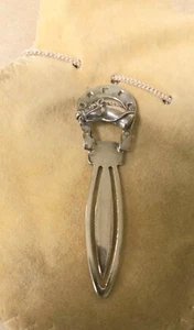 Vintage Segnalibro Argento 925 Testa Di Cavallo Ferro Di Cavallo Made In Italy - Foto 1 di 2