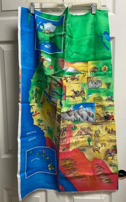 Panel Mapa América del Norte Tela Tradiciones 2001 Material Tela Textil Tela Foto 1 de 4