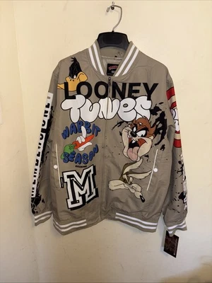 NWT Looney Tunes Members Only Men’s Bomber Jacket Front Zipper Packets Large  - Image 1 of 4